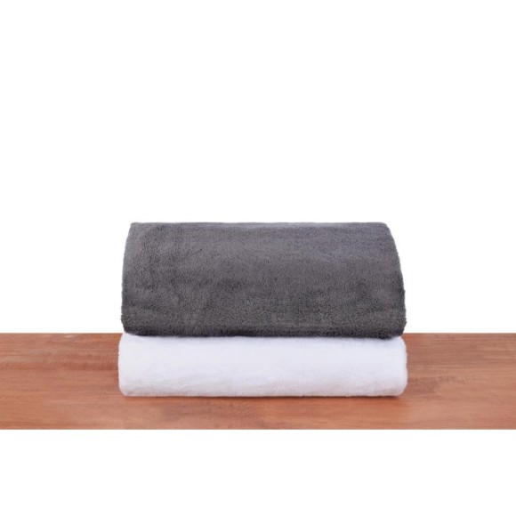  SOFTSIES Gri,Beyaz Organik,vegan,900 Gsm Yüz Havlusu 2 Adet 50x90cm - Gri-Beyaz